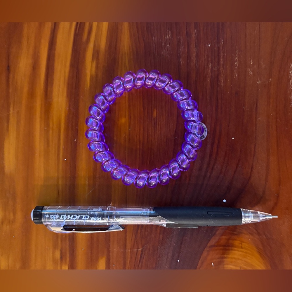 Teleties Purple Clear Spiral Hair Tie